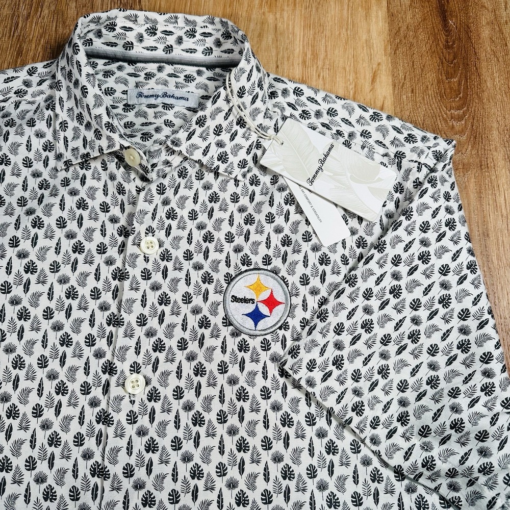 NEW Tommy Bahama Men's Small Pittsburgh Steelers Coconut Point Camp Shirt NFL